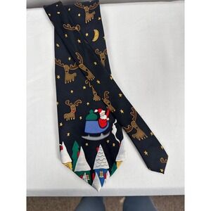 Christmas Tie necktie Holiday Santa Reindeer USA‎ Silk Save the Children